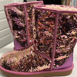 NWT - Brand New Glitter Sequin Pink UGG Boots